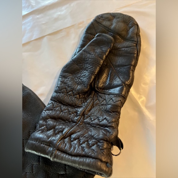 Genuine Deerskin Stay SOFT Black Leather GLOVES Mittens Medium VINTAGE Womens M - Picture 12 of 14